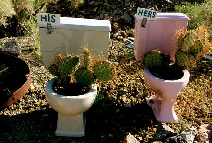 repurposed toilets